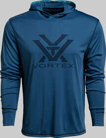 Vortex Optics Sun Slayer Lightweight Hoodie in Navy Blue features moisture wicking fabric
